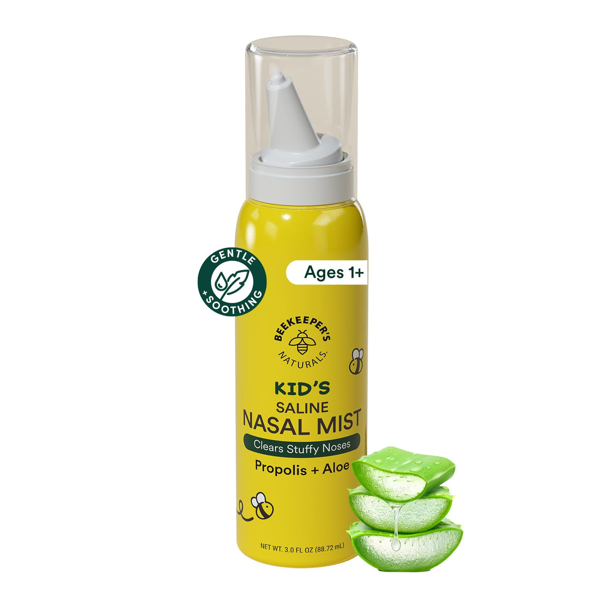 Beekeeper's Naturals Kids Saline Nasal Mist, Cleanse & Clear Sinuses 3fl oz