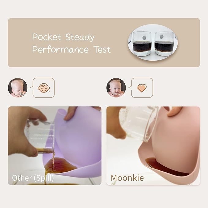 Moonkie Silicone Bibs Set Of 3, BPA Free Soft Adjustable Fit Waterproof Feeding Bibs for Babies and Toddlers(Cream/Buck/Olive Green)