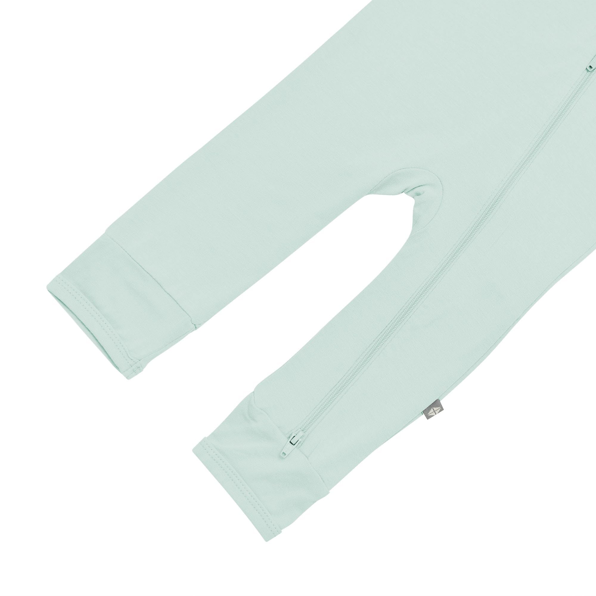 KYTE BABY Unisex Rayon Made From Bamboo Zippered Rompers (6-12 Months, Sage)