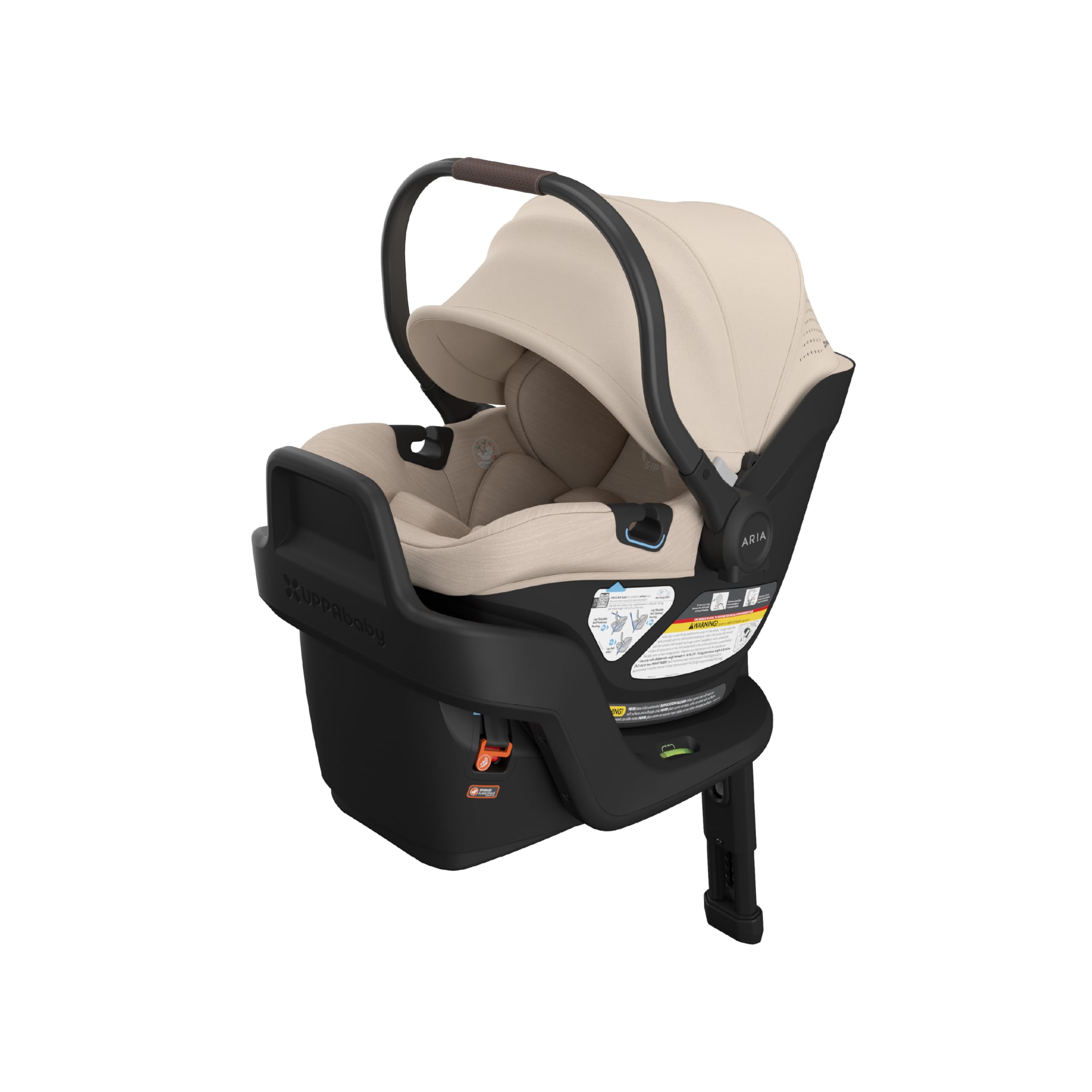 UPPAbaby Aria V2 Lightweight Infant Car Seat - Load Leg + Anti-Rebound Panel - Infant Insert + All-Weather FootCover Included - Direct Stroller Attachment - Declan (Oat Mélange)