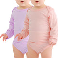 Jimonda Baby Rompers | Soft Summer Long-Sleeve Bodysuit for Newborns 0-24M | Breathable Infant Onesie with Snap Buttonsviolet&blush