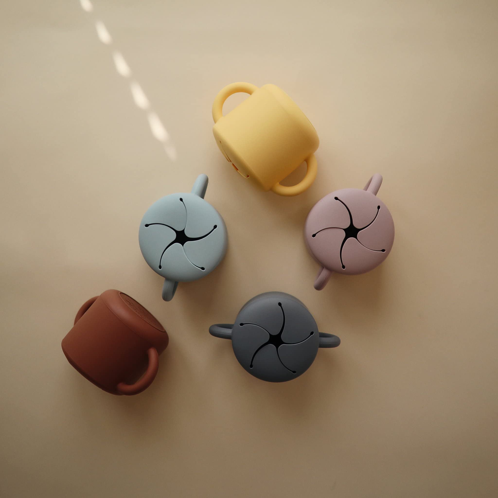 mushie Silicone Snack Cup | Spill Proof Food Container (Tradewinds)