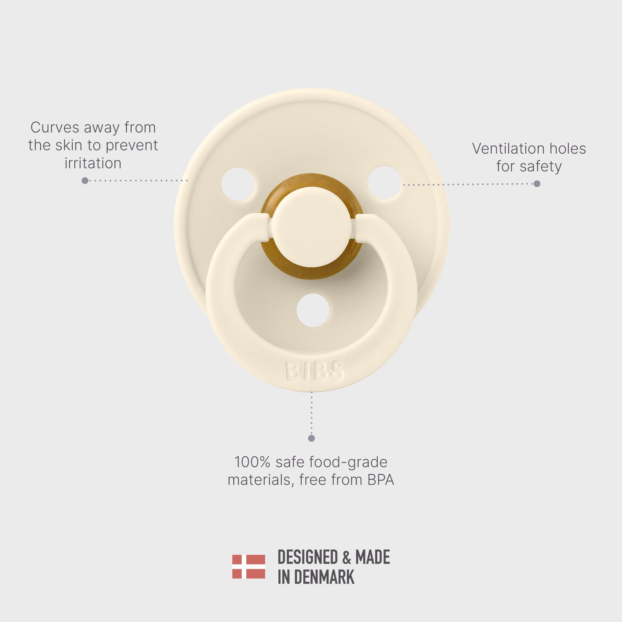 BIBS Pacifiers Colour Collection | Natural Rubber Baby Pacifier | Set of 2 BPA-Free Soothers | Made in Denmark | 6+ Months (Pack of 2) | Woodchuck/Blush