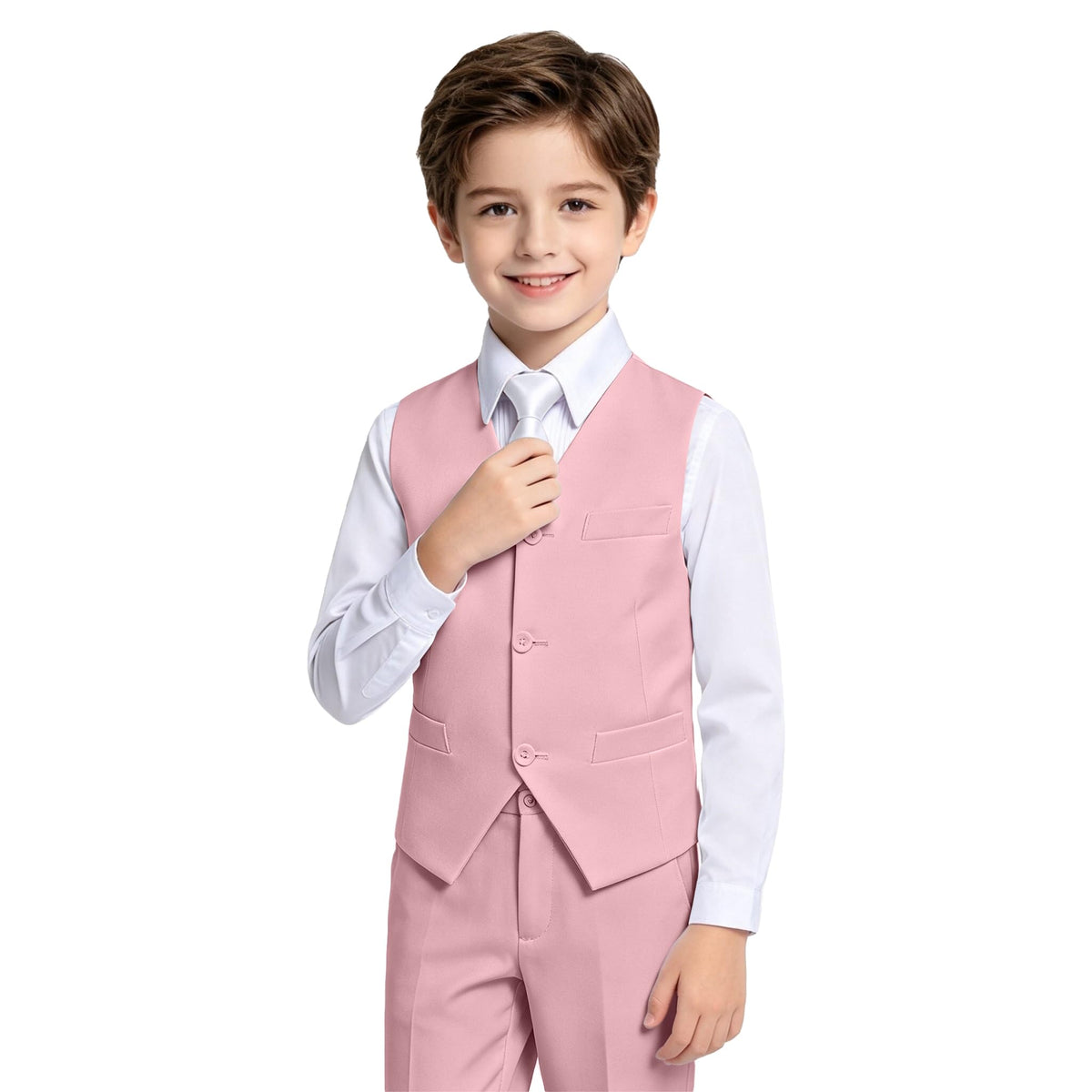 Lycody Boys Suit Vest Set Formal Dress Suits Wedding Outfit, Green, 2T