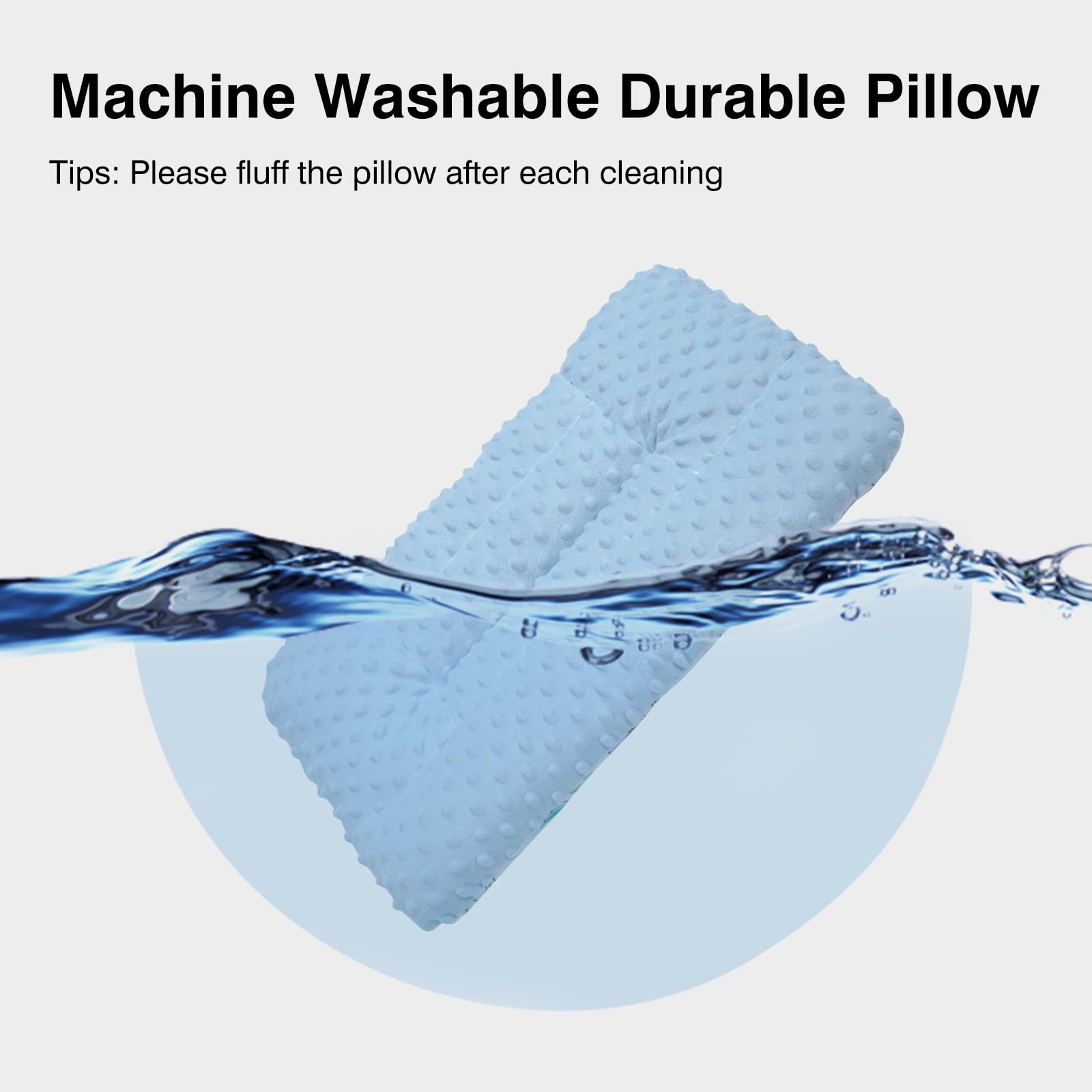Reidio 1Pcs Toddler Pillow Double Sided Breathable Soft Cotton & Minky Dot Fabric Kids Pillow Cute Small Pillow Machine Washable (Blue Rabbit)