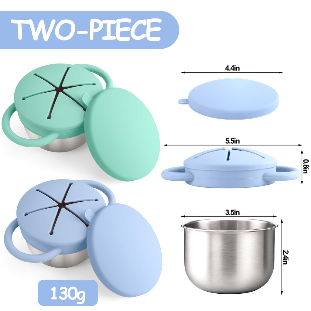Mity rain 2PCS Stainless Steel Snack Containers for Toddlers