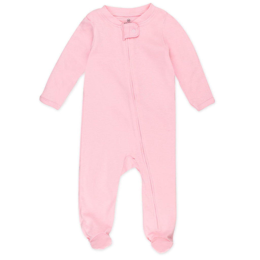HonestBaby 2-Pack Organic Cotton Footed Pajama Sleep & Play, Rainbow Stripe, 0-3 Months