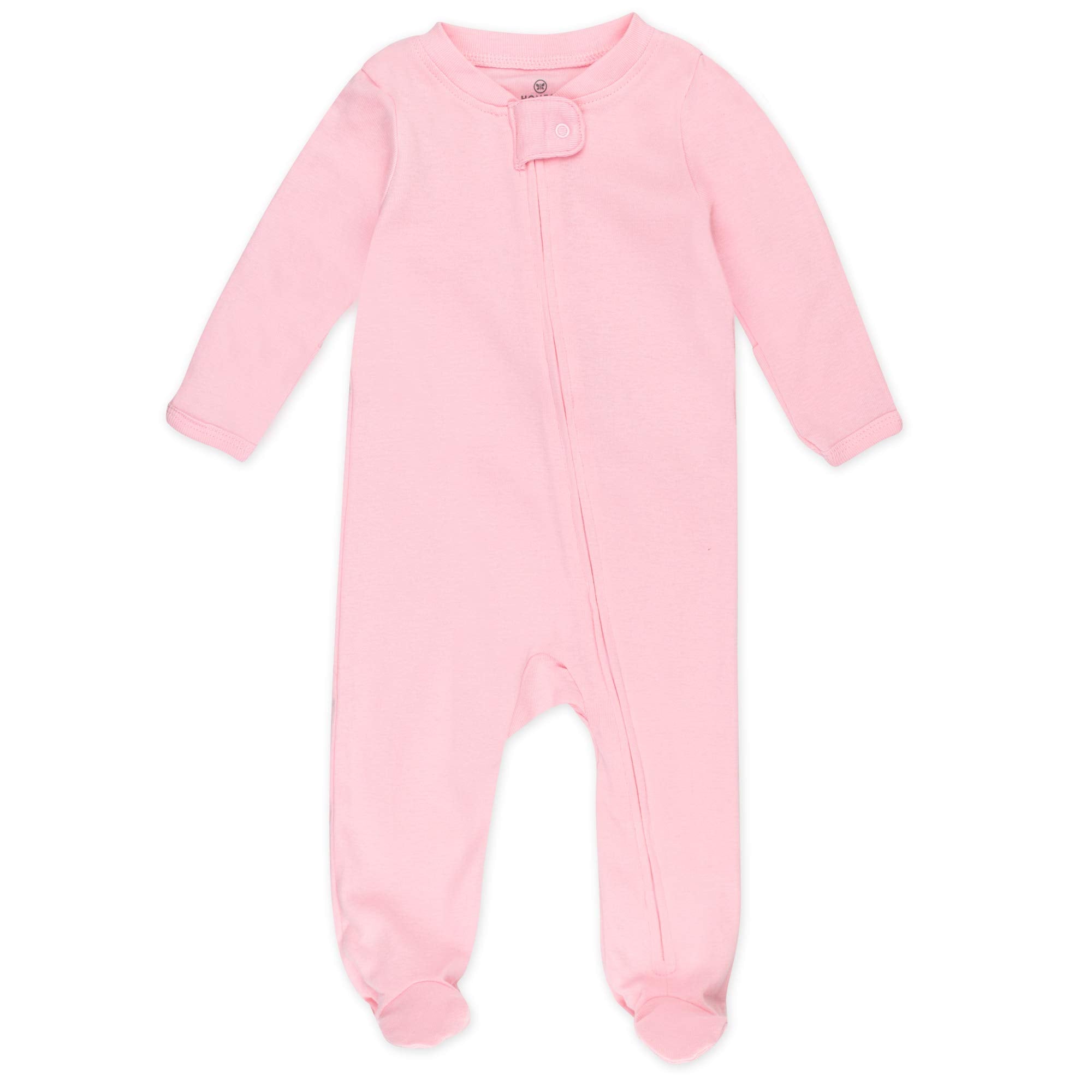 HonestBaby 2-Pack Organic Cotton Footed Pajama Sleep & Play, Rainbow Stripe, 0-3 Months