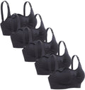 Lataly Womens Sleeping Nursing Bra Wirefree Breastfeeding Maternity Bralette Pack of 5 Color Black Size M