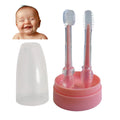 FOREVIVE Baby Tooth Brush, Infant Toothbrush 6 to 12 Months and0-6 Months,Silicone Toothbrush, Newborn Tongue and Mouth Cleaner Set, Good Idea for Baby First Toothbrushes(Pink)