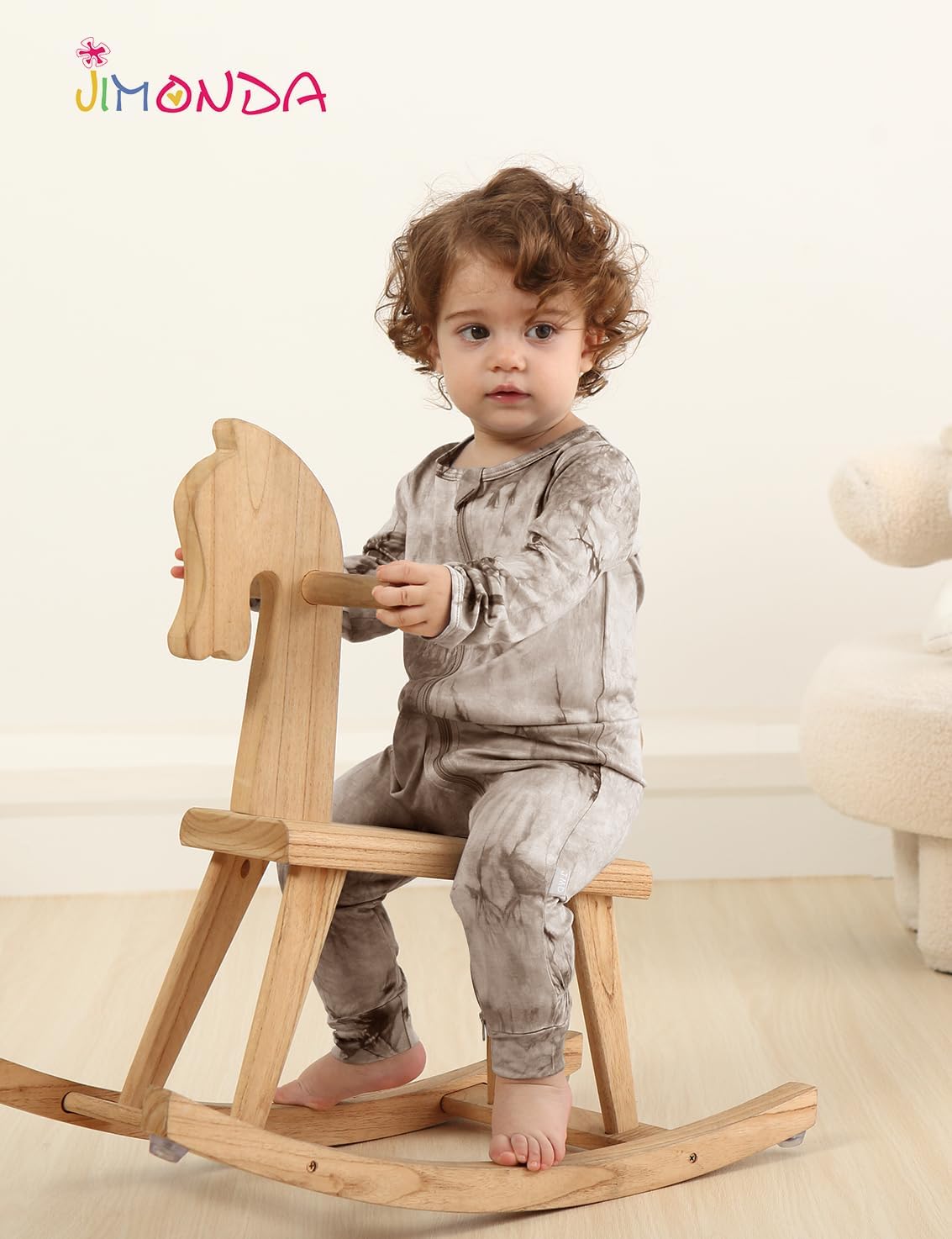 Jimonda Baby Girl Boys Bamboo Rayon Pajamas,Footless Pjs(Rose Red,9-12 M)