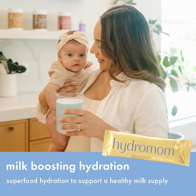 Boobie Hydromom Superfood Electrolyte Drink Mix, Strawberry Kiwi + Blue Raspberry Lemonade | Refreshing Energy, Hydration Boost | On-The-Go Travel Essential for Pregnancy, Lactation, & Beyond - 2 Pack