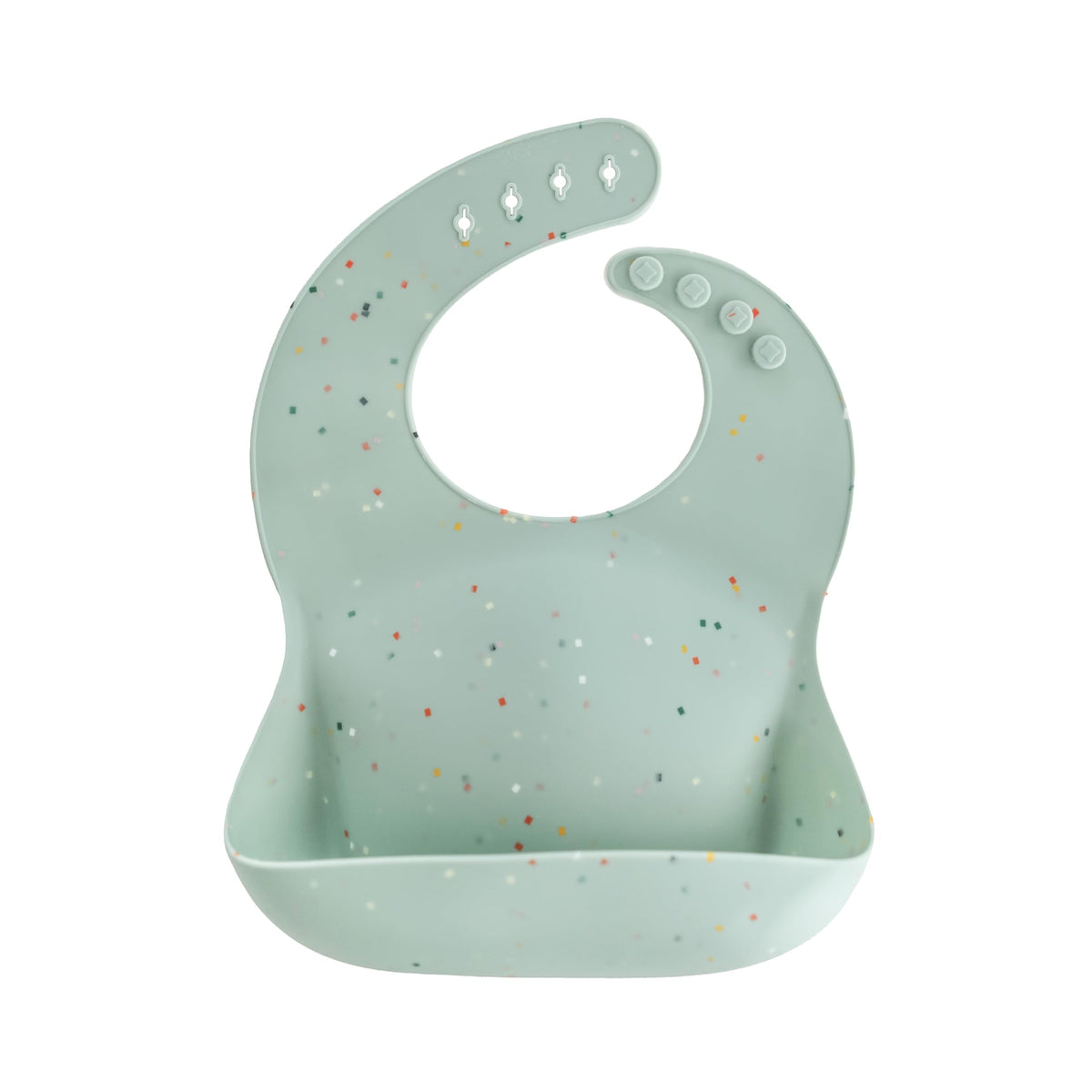 mushie Silicone Baby Bib | Adjustable Fit Waterproof Bibs (Rainbows)