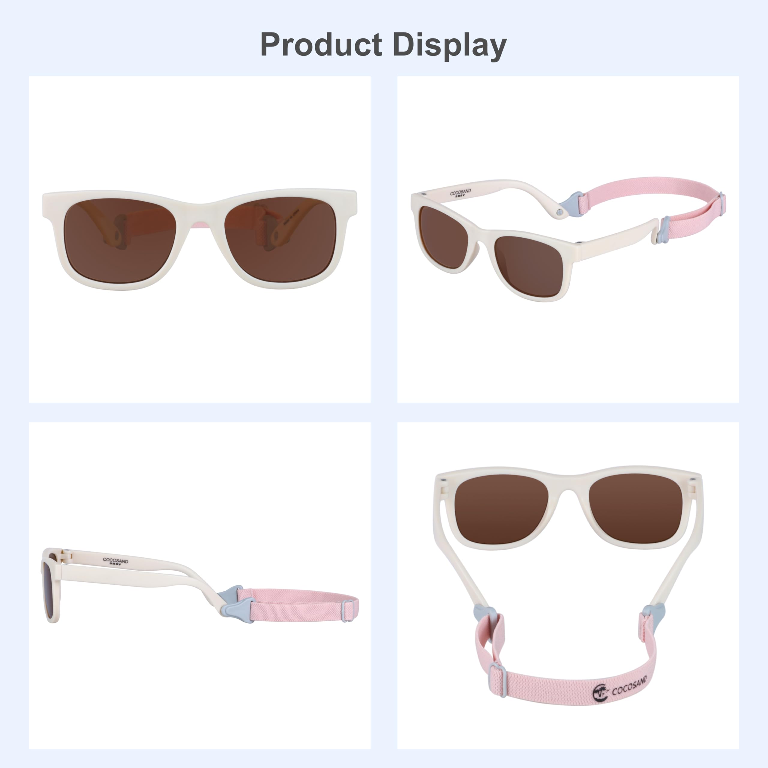 COCOSAND Flexible Polarized Baby Sunglasses with Strap