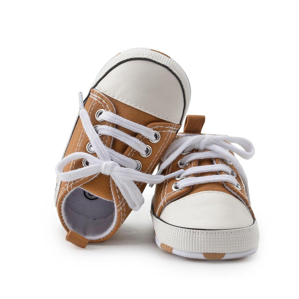 Meckior Save Beautiful Baby Girls Boys Canvas Sneakers Soft Sole High-Top Ankle Infant First Walkers Crib Shoes