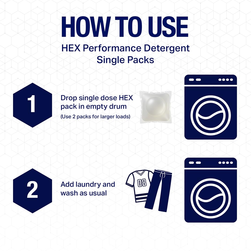 HEX Performance Activewear Laundry Detergent Packs, Unscented, 75 Count