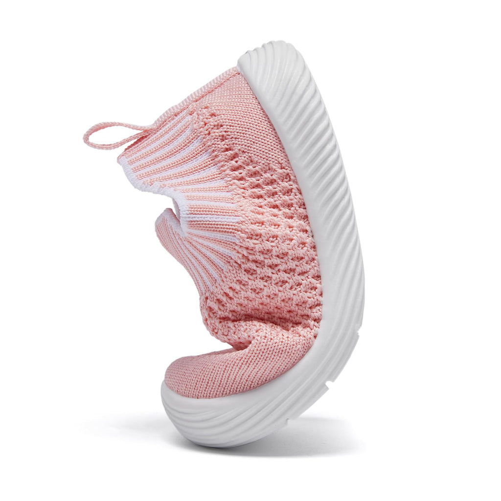 MORENDL Toddler Shoes - Baby Walking Socks - Non-Slip, Breathable, Unisex - Pink, Size 8