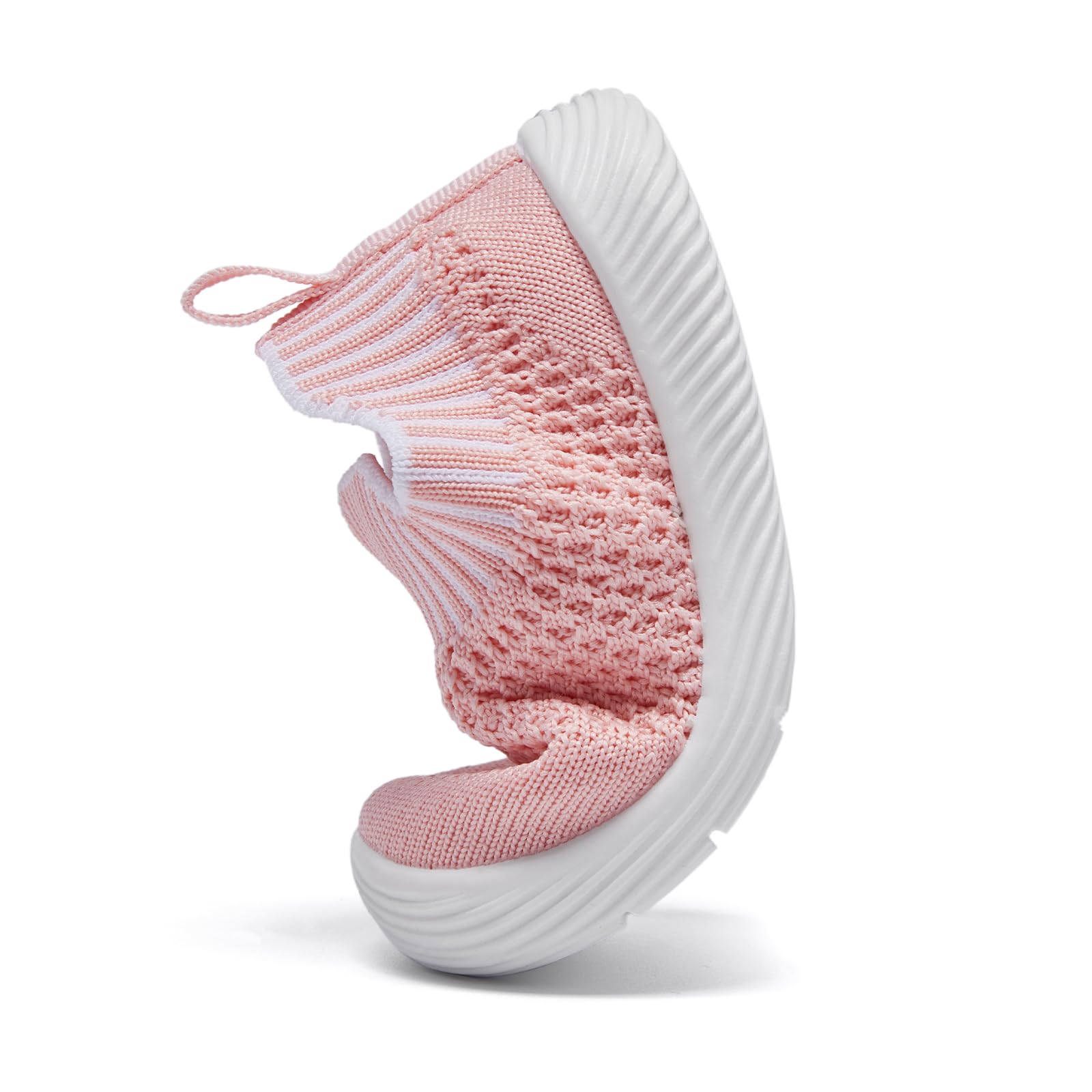 MORENDL Toddler Shoes - Baby Walking Socks - Non-Slip, Breathable, Unisex - Pink, Size 8