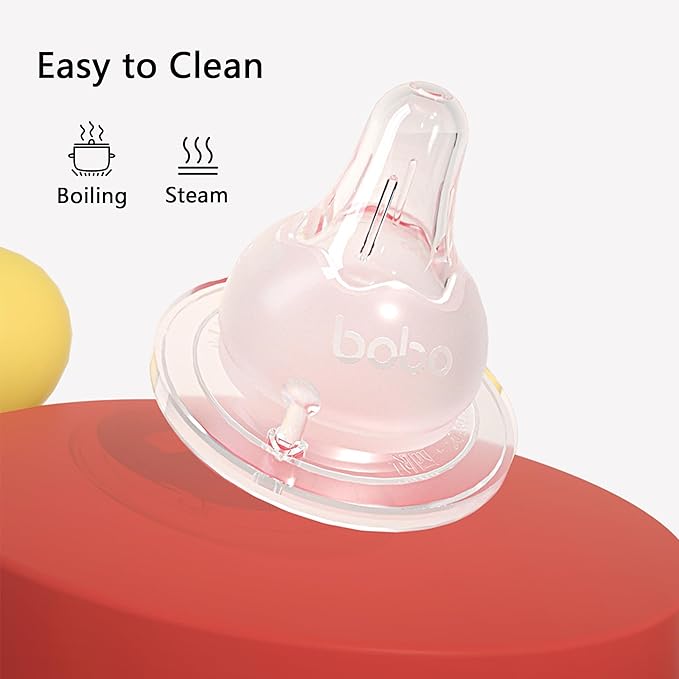 YOHKOH Baby Bottle Nipples for Wide Neck Bottles, 100% Natural Feel Silicone Nipples, BPA-Free (6m+, L, 4 Counts)