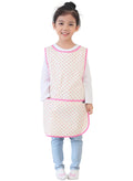 Plie Kids Painting Apron – Waterproof Art Smock for Toddlers & Preschoolers, Messy Play, Baking, Crafts, Cooking, Sensory Activities, Mealtime (Ages 1–10), Pink Heart Dot (27-XL)