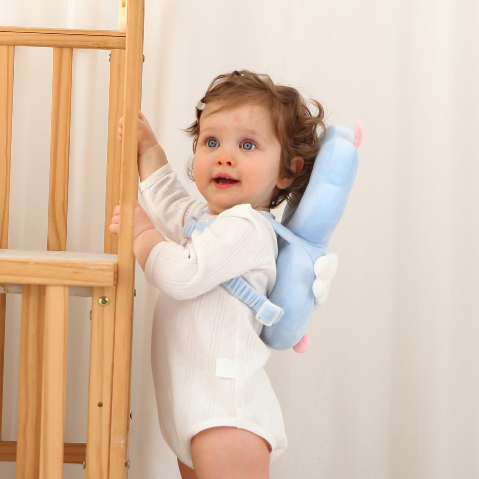 HGTC Baby Head Protector Backpack -Soft & Lightweight Pads - Prevents Bebes Backward Fall Elf Plush Stuffed
