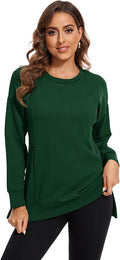 Smallshow Women's Nursing Tops Sweatshirt Long Sleeve Side Split Breastfeeding Shirt