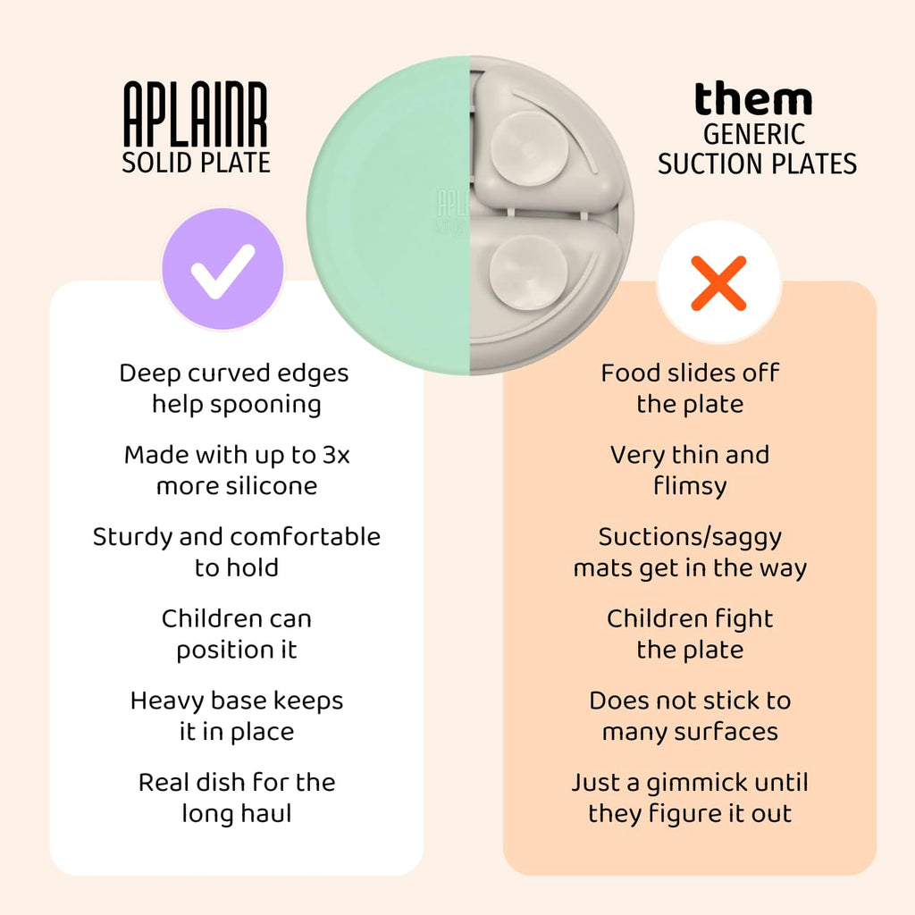 APLAINR Silicone Plate for Baby, Toddler & Kids, Oat Cream