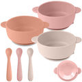 Eascrozn 3 Pack Baby Bowls with Suction and 3 Pack Baby Spoons, BPA Free