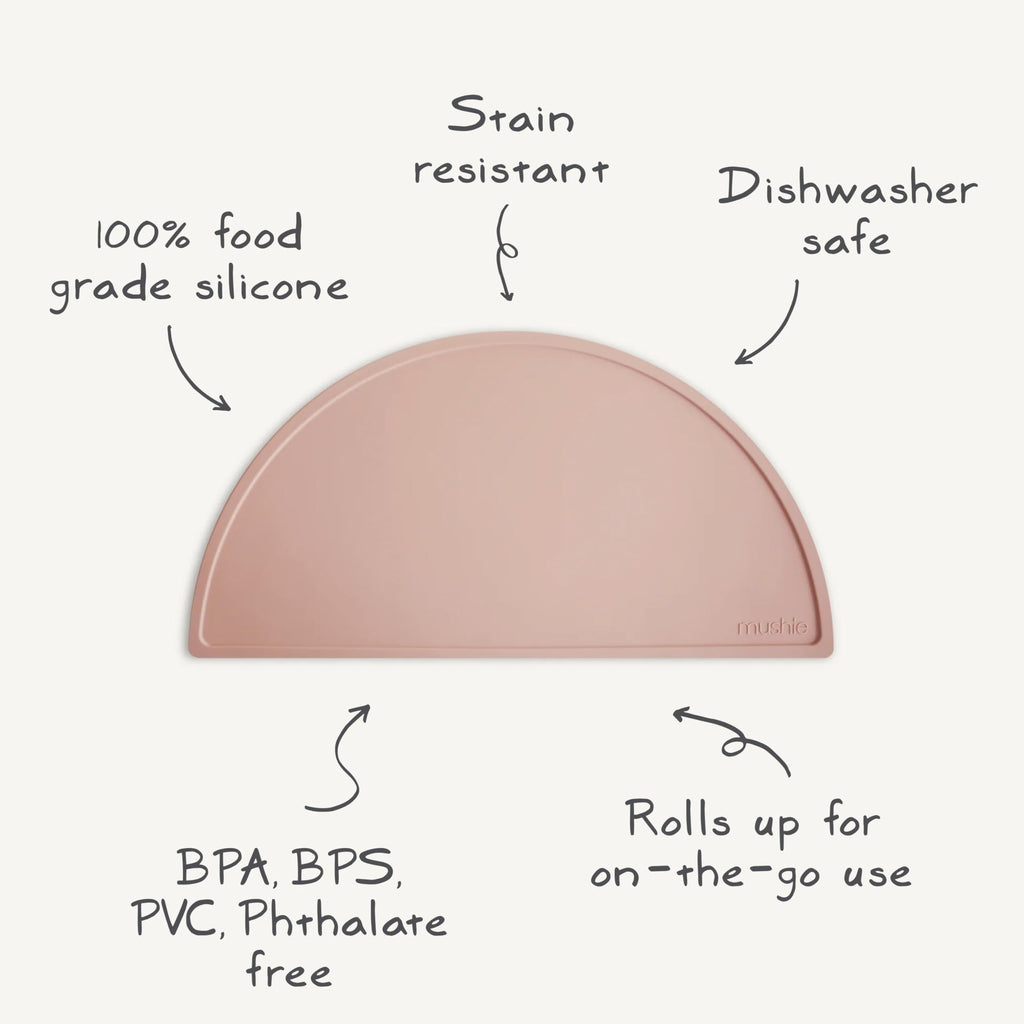 mushie Silicone Placemat for Kids | BPA-Free Non-Slip Design (Vanilla Confetti)
