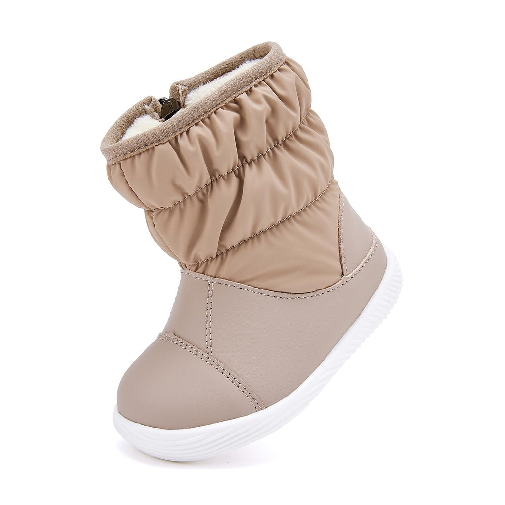 BMCiTYBM Baby Boy Girl Snow Boots Waterproof Infant Winter Warm Booties Nonslip Lightweight Outdoor Shoes for Cold Weather 6 9 12 18 24 Months Camel Size 18-24 Months Toddler