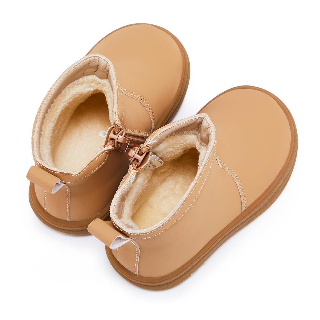 BMCiTYBM Baby Winter Snow Boots Girls Boys High Top Faux Fur First Walking Shoes Camel Size 18-24 Months Toddler