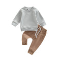 MA&BABY Toddler Baby Boy Clothes Solid Color Sweatshirt Jogger Pants Set