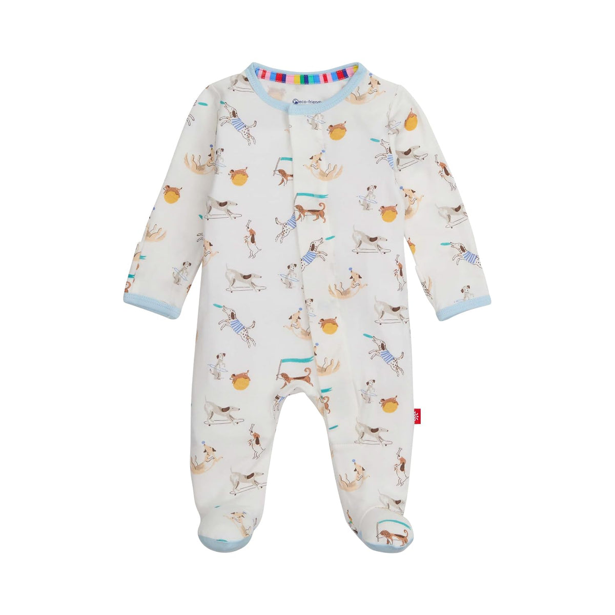 Magnetic Me Boys Modal Magnetic Baby Footie Pajamas | Silky Soft Modal Fabric | Wooly Big Deal | 12-18 Months