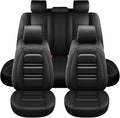 Seat Covers for Toyota Highlander 2001-2025 | 5-Seats Leather Seat Covers, Easy to Install Automotive Seat Covers Full Set (Full Set, Black)