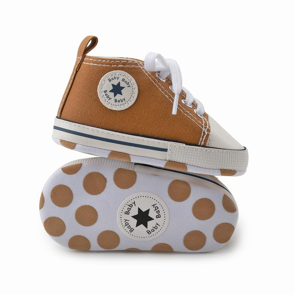 Meckior Save Beautiful Baby Girls Boys Canvas Sneakers Soft Sole High-Top Ankle Infant First Walkers Crib Shoes