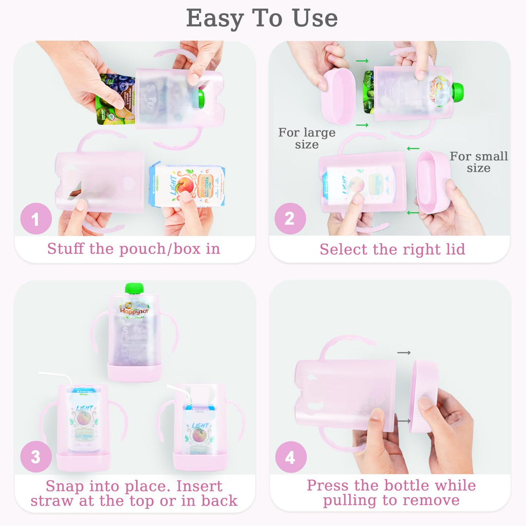 MOMUSE Dual-Lid Squeeze Pouch Holder for Food Pouches & Drink Boxes