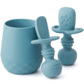SAMiGO Silicone Baby Open Cup and Self Feeding Spoons Set, 6+ Months, 3 Pcs