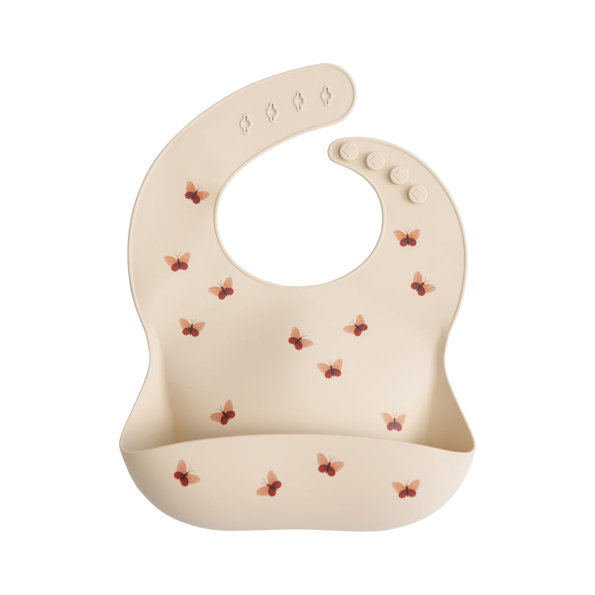 mushie Silicone Baby Bib | Adjustable Fit Waterproof Bibs (Rainbows)