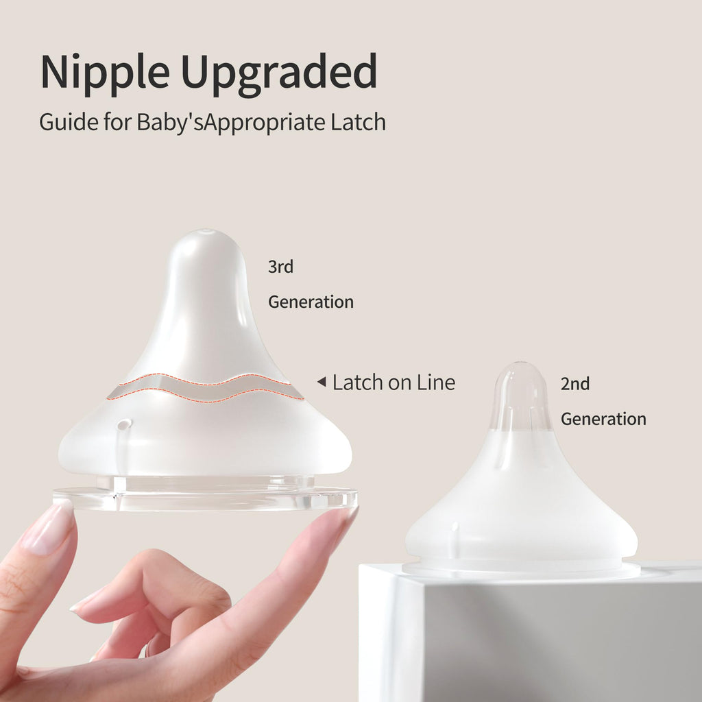 Pigeon Silicone Nipple (LL) with Latch-On Line, 9+ Months, 4 Counts