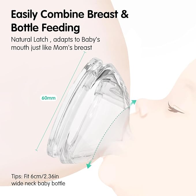 Silicone Bottle Nipples for Natural Baby Bottle, Slow Flow (S), Replacement Bottle Nipple, 1+ Months, 4 Counts