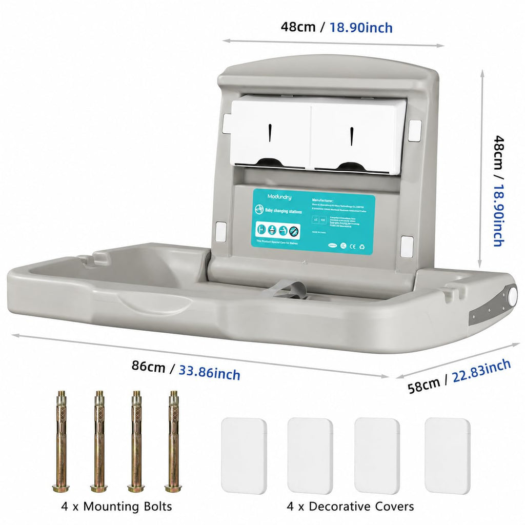 Modundry Wall Mounted HDPE Fold-Down Baby Changing Station