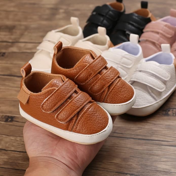 Clowora Baby Boys Girls Shoes Non-Slip Rubber Sole Sneakers Infant First Walking Toddler Crib Shoes Newborn Loafers Flats.