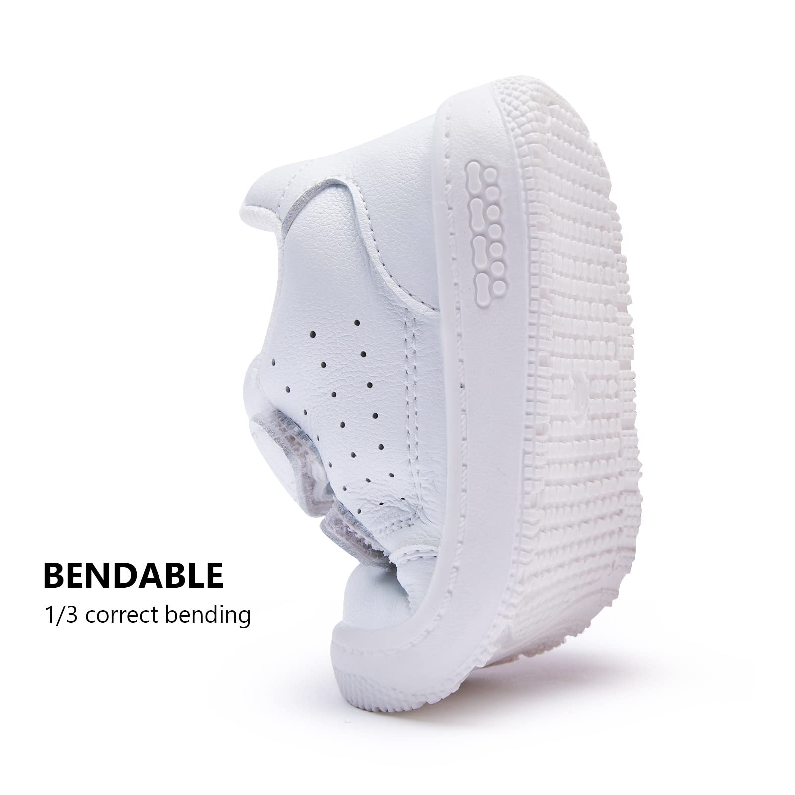 BMCiTYBM Baby Sneakers Infant Walking Shoes Unisex White Size 12-18 Months