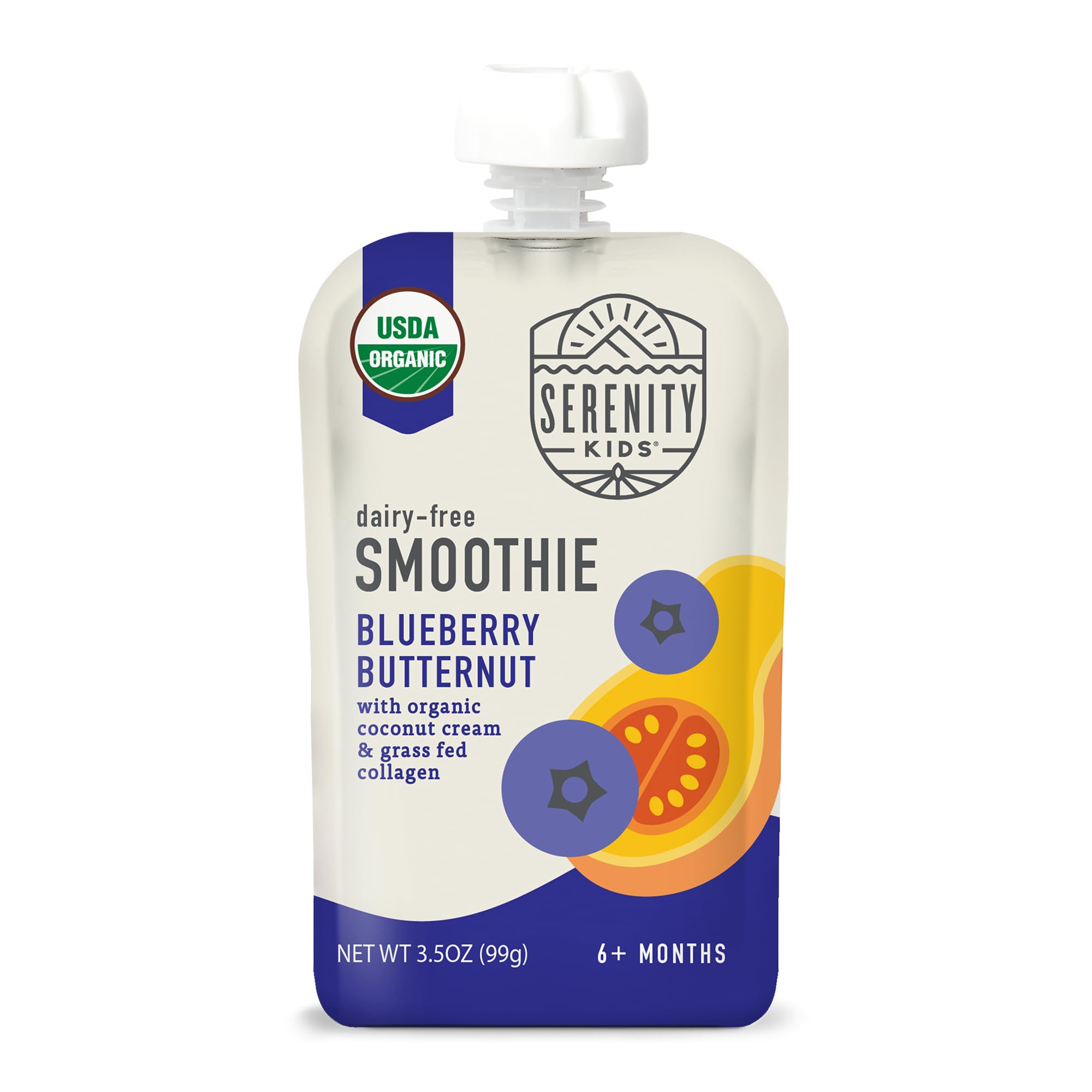 Serenity Kids Organic Baby Food Pouches, Smoothie, 3.5 Oz, 12 Pack