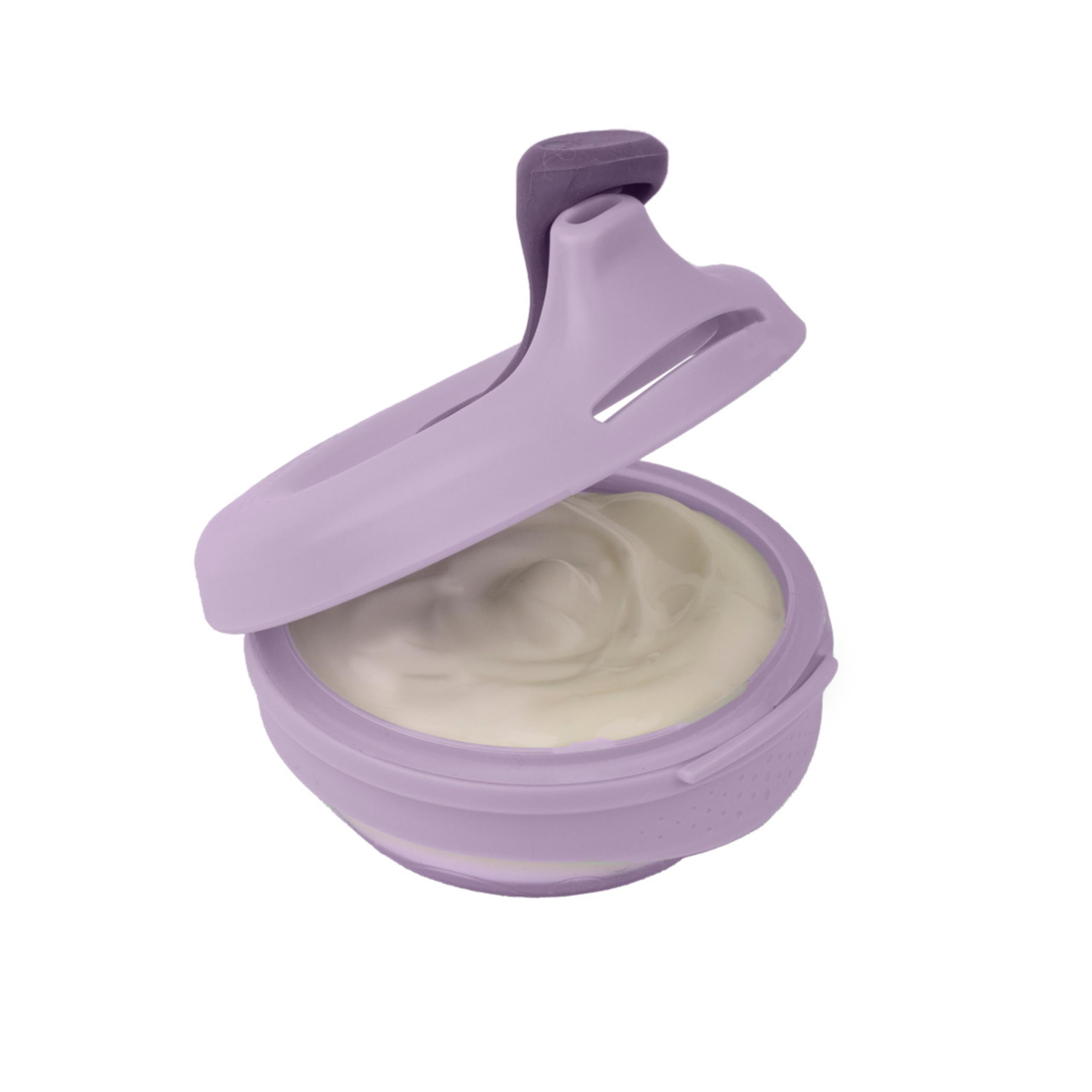 b.box Fill + Feed (Peony) | Reusable Baby Food Pouch | For Babies & Toddlers 4m+ | Silicone/Nylon Pouch, BPA-Free Lid | Dishwasher & Microwave Safe | 110mL (3.7oz, ½ Cup) Capacity