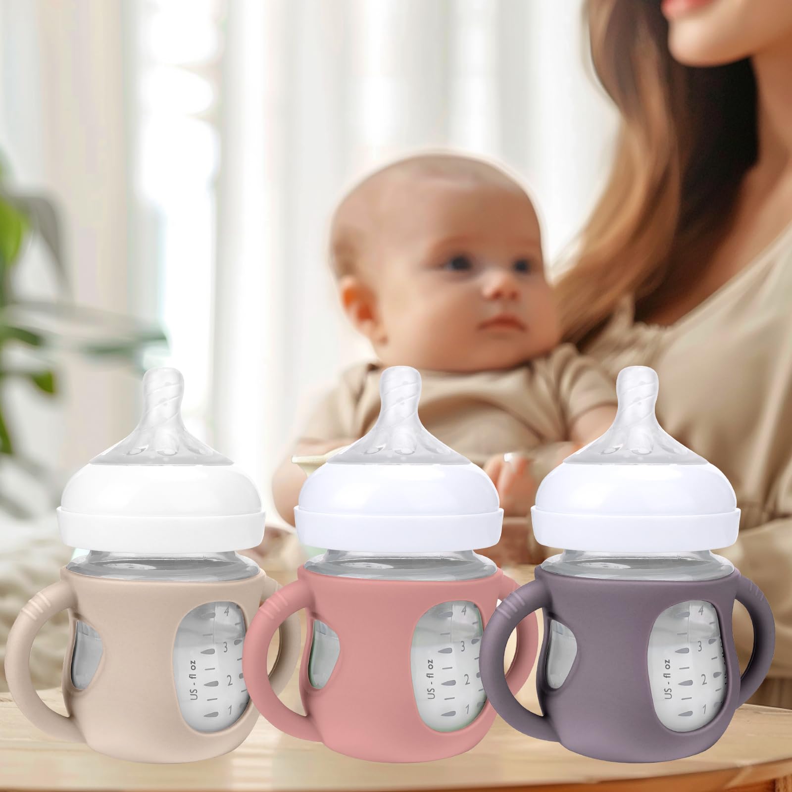 BUSOHA 3 Pack Silicone Sleeves for Philips Avent Natural Baby Bottle