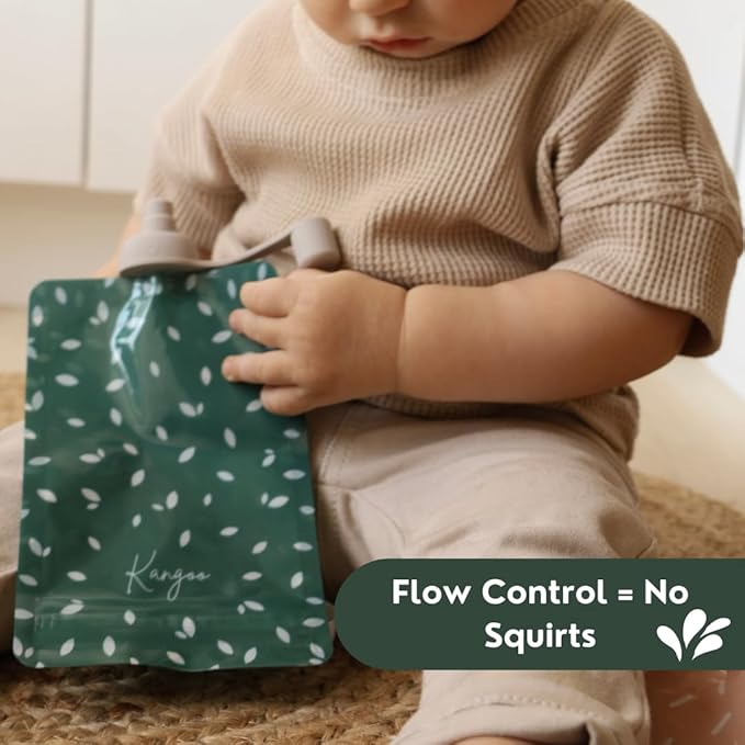 Anti-Spill Spouts Food Pouches x2 | Flow Control Valve | Prevent Spills | Protect Mouth | softsip Food Pouch Tops | Squeeze Pouch | Baby Led Weaning | Toddler Snacks | Baby Food Pouch Topper No Spill