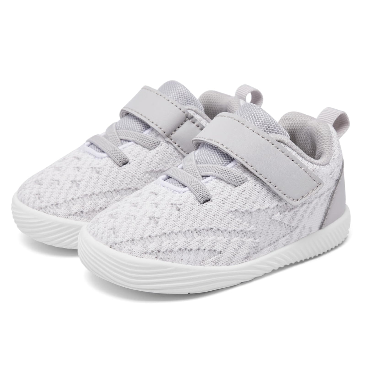 MORENDL Toddler Sneakers Baby Boys & Girls Barefoot Shoes Lightweight Breathable Walking Running Tennis Athletic Sport Shoes Grey 9-12Months