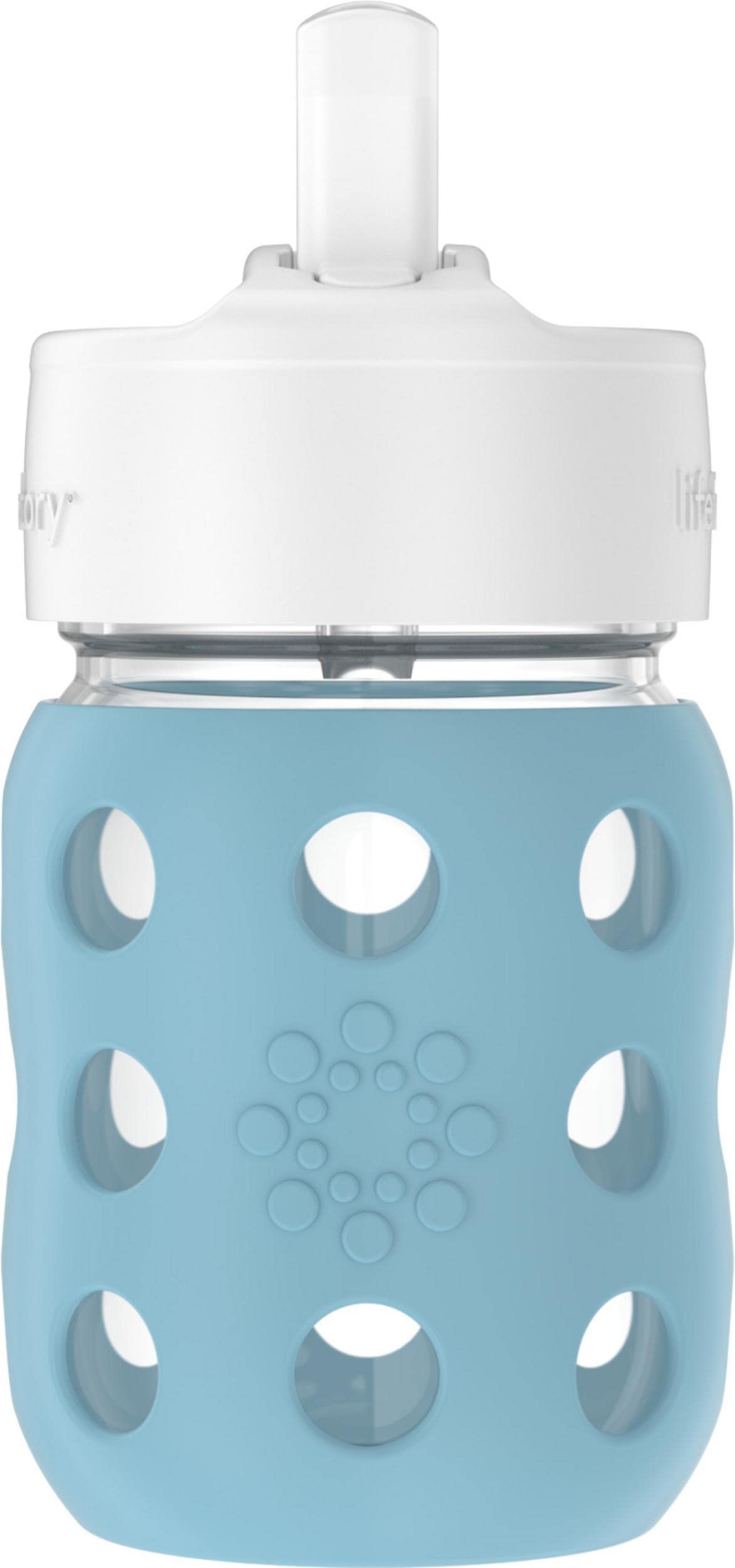 Lifefactory 8-Ounce Wide Neck Glass Baby Bottle with Protective Silicone Sleeve and Flat Cap, Mint (LG2231WMI4)