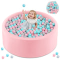 INFANS Foam Ball Pit for Toddlers with 200 Balls, 36"x 12" Large Round Ball Pool Playpen with Soft Memory Sponge Pad, BPA Free, Ideal Gift for Kids Babies Indoor Outdoor (Pink)